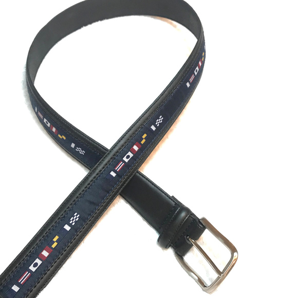 New Nautica Leather and canvas Belt - Picture 1 of 6